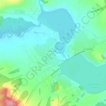 Топографическая карта Сылва, высота, рельеф