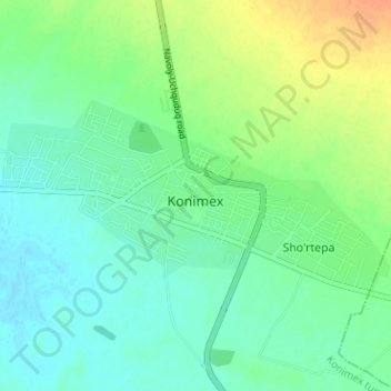 Топографическая карта Канимех, высота, рельеф