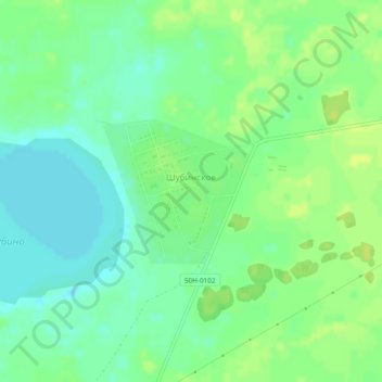 Топографическая карта Шубинское, высота, рельеф