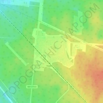 Топографическая карта Пемба, высота, рельеф