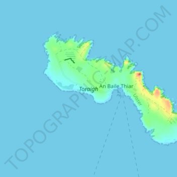 Топографическая карта Tory Island, высота, рельеф