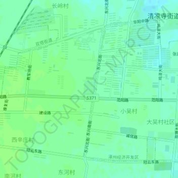 Топографическая карта 文化广场, высота, рельеф