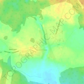 Топографическая карта Балахонки, высота, рельеф