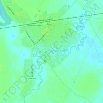 Топографическая карта Волот, высота, рельеф