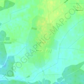 Топографическая карта Бусаево, высота, рельеф