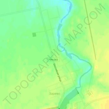 Топографическая карта Зарево, высота, рельеф