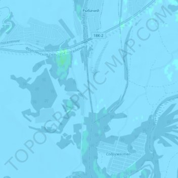 Топографическая карта ерик Гнилой, высота, рельеф