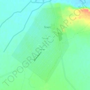 Топографическая карта Текес, высота, рельеф