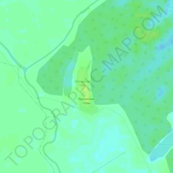 Топографическая карта Одоевские Горы, высота, рельеф