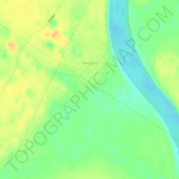 Топографическая карта Мяндиги, высота, рельеф