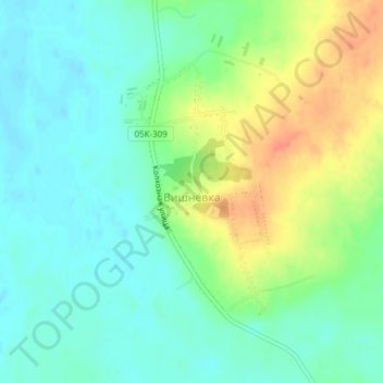 Топографическая карта Вишнёвка, высота, рельеф