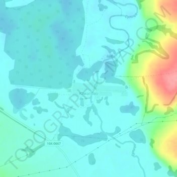 Топографическая карта Юматово, высота, рельеф