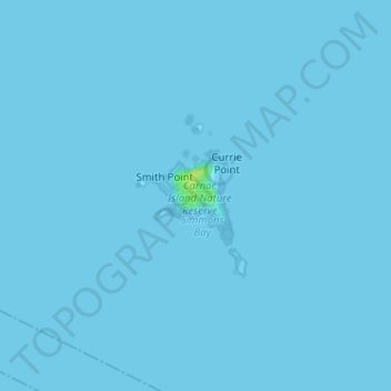 Топографическая карта Carnac Island, высота, рельеф