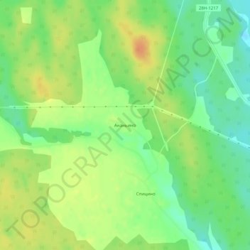 Топографическая карта Ананьино, высота, рельеф