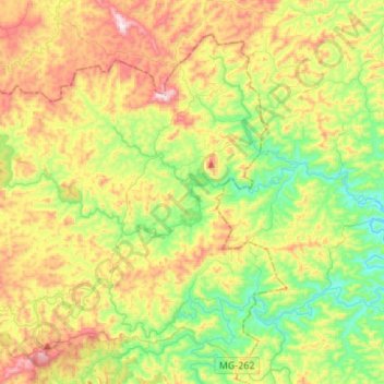 Топографическая карта Rio Gualaxo do Norte, высота, рельеф