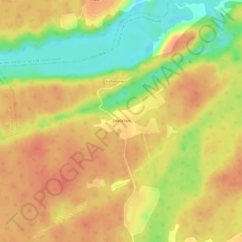 Топографическая карта Замостье, высота, рельеф