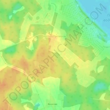 Топографическая карта Николо-Прозорово, высота, рельеф