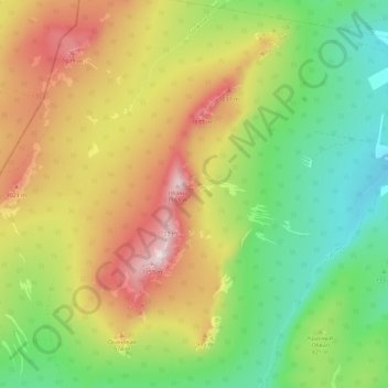 Топографическая карта Инзерские Зубчатки, высота, рельеф
