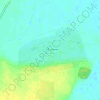 Топографическая карта Молвино, высота, рельеф