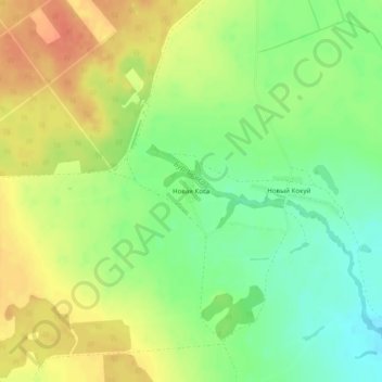 Топографическая карта Новая Коса, высота, рельеф