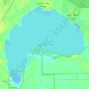 Топографическая карта Lake Ashby, высота, рельеф
