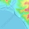 Топографическая карта Пляж Локомотив, высота, рельеф