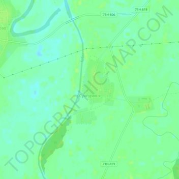 Топографическая карта Сунгурово, высота, рельеф