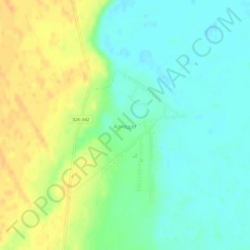 Топографическая карта Алчедат, высота, рельеф