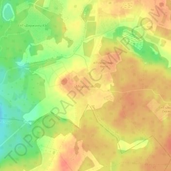 Топографическая карта Морозово, высота, рельеф