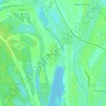 Топографическая карта Коробейниково, высота, рельеф