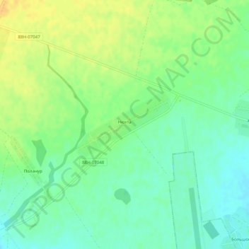 Топографическая карта Нюхта, высота, рельеф
