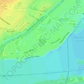 Топографическая карта Parc Riverside, высота, рельеф