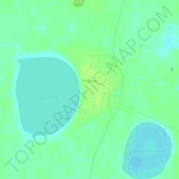 Топографическая карта Чебаки, высота, рельеф