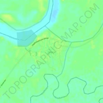 Топографическая карта Норск, высота, рельеф