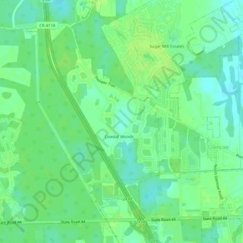 Топографическая карта Glencoe, высота, рельеф
