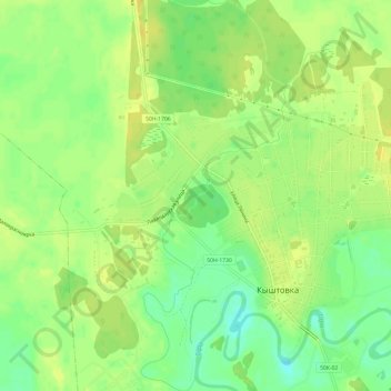 Топографическая карта Кыштовка, высота, рельеф
