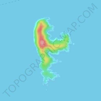 Топографическая карта 蠑螺島, высота, рельеф