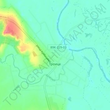 Топографическая карта Троицк, высота, рельеф