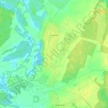 Топографическая карта Следово, высота, рельеф