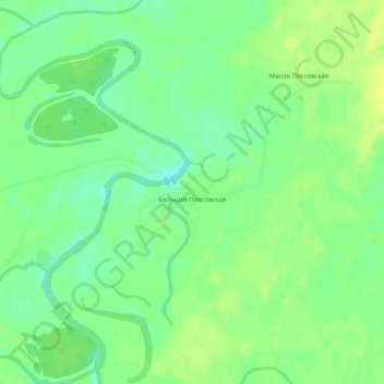 Топографическая карта Большая Плесовская, высота, рельеф