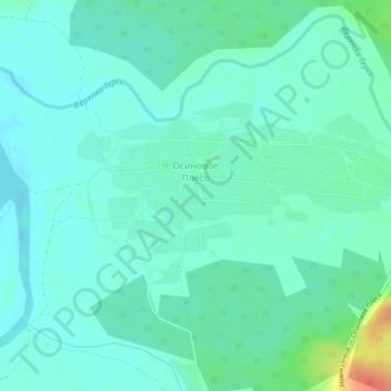Топографическая карта Осиновое Плёсо, высота, рельеф