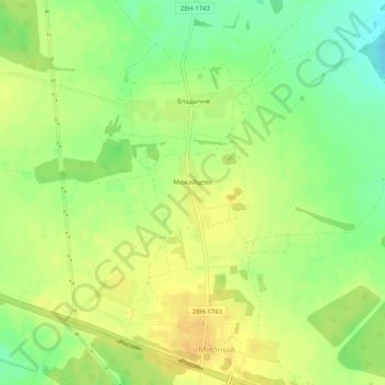 Топографическая карта Можайцево, высота, рельеф