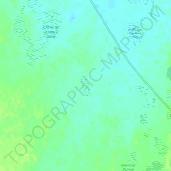 Топографическая карта урочище Смолякова Ляга, высота, рельеф
