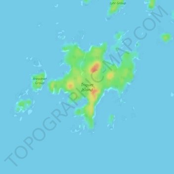 Топографическая карта Triquet Island, высота, рельеф