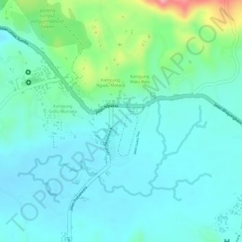 Топографическая карта Taman Gelora, высота, рельеф