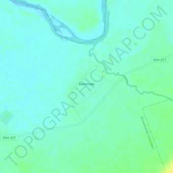 Топографическая карта Валитово, высота, рельеф