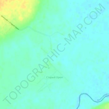 Топографическая карта Старый Урюп, высота, рельеф