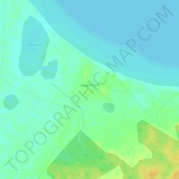 Топографическая карта Арахлей, высота, рельеф