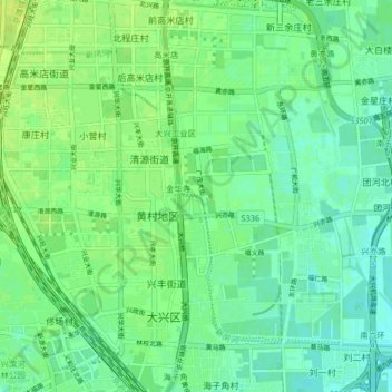 Топографическая карта 新凤河, высота, рельеф