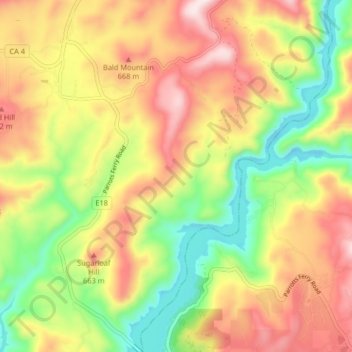 Топографическая карта Vallecito, высота, рельеф